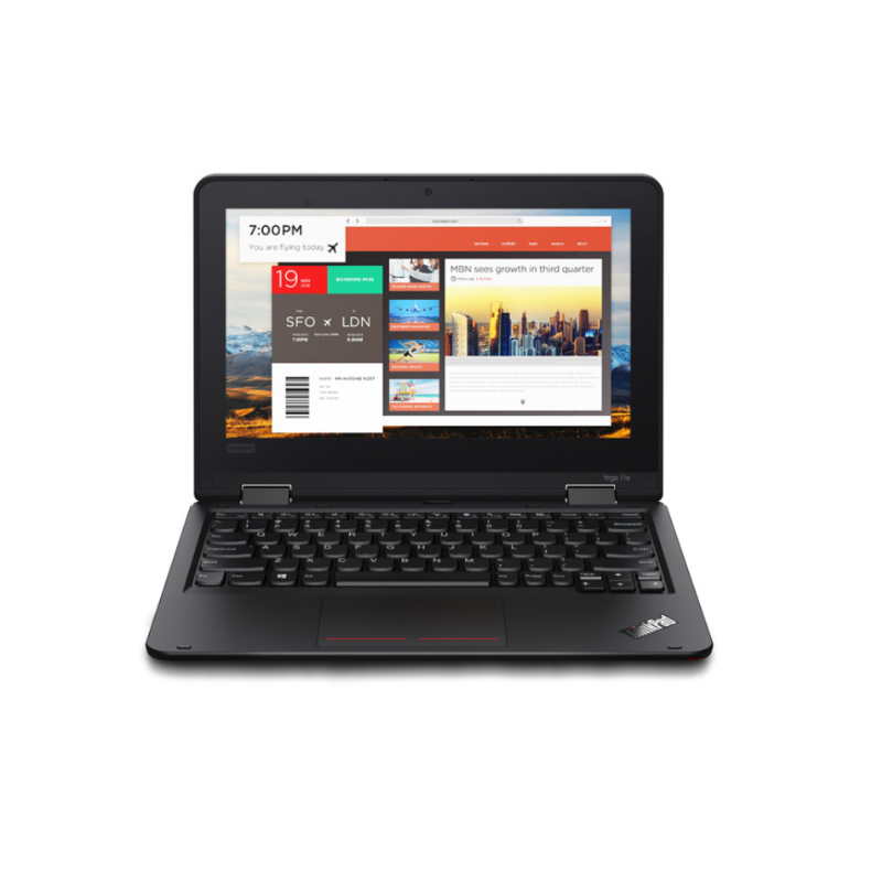Refurbished Lenovo ThinkPad Yoga 11e X360 1.8GHz Intel Celeron Laptop 4GB RAM 128GB SSD 13.3 inch Full HD Touch Screen Display Ultra-Light Windows 10 Pro HDMI USB Ethernet ports