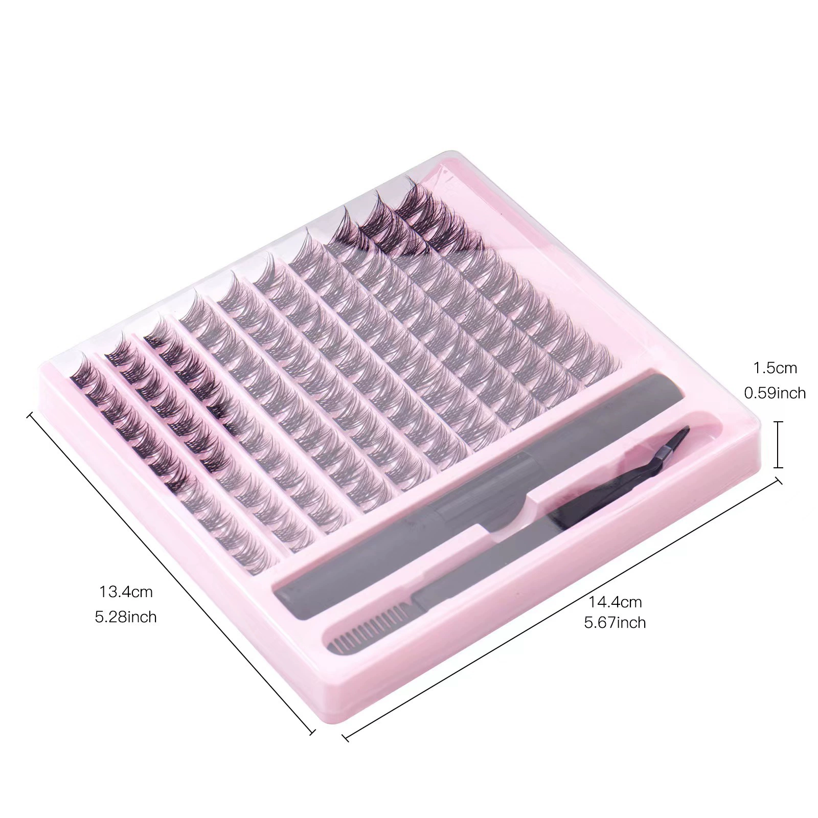 120 Clusters DIY Lash Extension Kit, Handmade PBT Individual Lashes with 2-in-1 Bond & Seal Glue and Curved Lash Tweezer