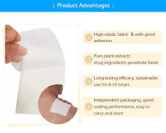 KONGDY Gel Patches, 4 Individually Wrapped 7 x 10 cm Patches, Flexible Fabric with Hemp Seed Oil, Menthol and Camphor