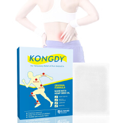 KONGDY Gel Patches, 4 Individually Wrapped 7 x 10 cm Patches, Flexible Fabric with Hemp Seed Oil, Menthol and Camphor