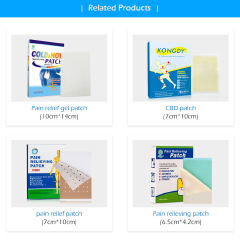 KONGDY Gel Patches, 4 Individually Wrapped 7 x 10 cm Patches, Flexible Fabric with Hemp Seed Oil, Menthol and Camphor