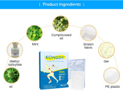 KONGDY Gel Patches, 4 Individually Wrapped 7 x 10 cm Patches, Flexible Fabric with Hemp Seed Oil, Menthol and Camphor