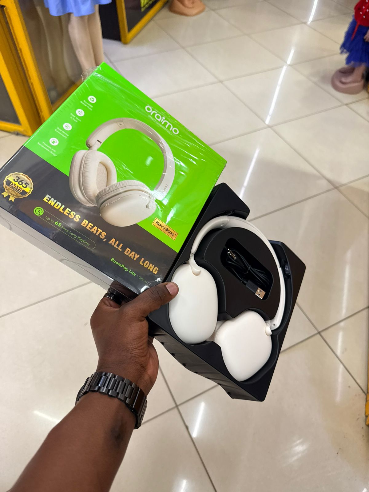 Oraimo Boompop Lite 65Hrs Playtime Heavy Bass Headphones