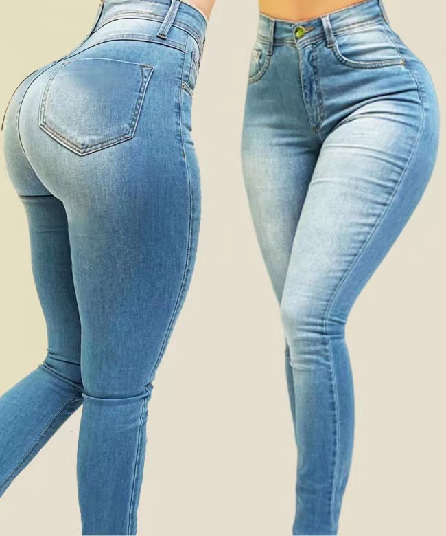 Ladies' new fashionable and versatile slimming stretch jeans pencil pants  Sexy tight jeans, European and American style jeans, women's pencil pants, elastic ins style