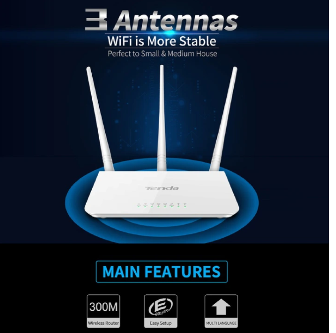[TENDA WIFI TENDA ROUTER]Tenda F3 High-Performance 300Mbps Wireless Router Broadcom Chip WIFI Stable & Fast Computers Accessories PC Phones Networking Products.