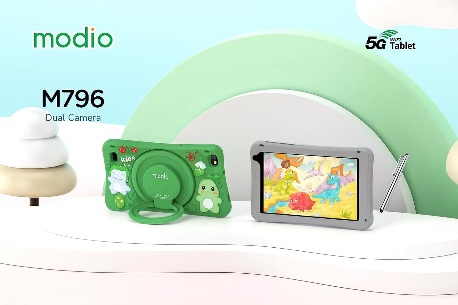 HOT DEALS!! MODIO M796 5G KID'S TABLET: | 7-Inch HD Display | 6GB RAM+256GB Storage | 4000mAh Battery | 5MP Rear & 2MP Selfie Camera | Android 13 | Single SIM+WiFi | Bluetooth | Stylus Pen | - Tablets