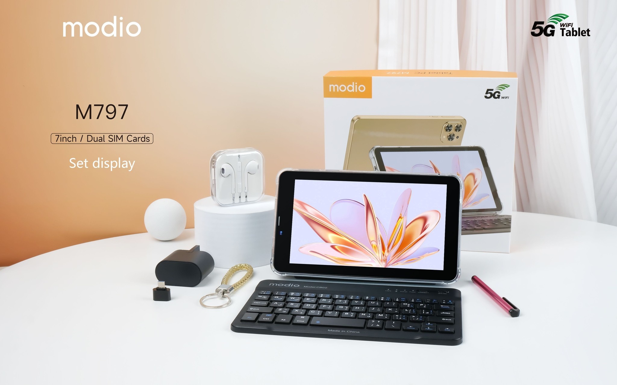 AMAZING OFFERS!! MODIO M797 5G KID'S TABLET: | 7-Inch HD IPS Display | 6GB RAM+256GB Storage | 3000mAh Battery | 5MP Rear & 2MP Selfie Camera | Android 13 | Dual SIM+WiFi | Bluetooth | - Tablets