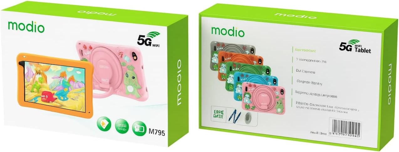 HOT DEALS!! MODIO M796 5G KID'S TABLET: | 7-Inch HD Display | 6GB RAM+256GB Storage | 4000mAh Battery | 5MP Rear & 2MP Selfie Camera | Android 13 | Single SIM+WiFi | Bluetooth | Stylus Pen | - Tablets