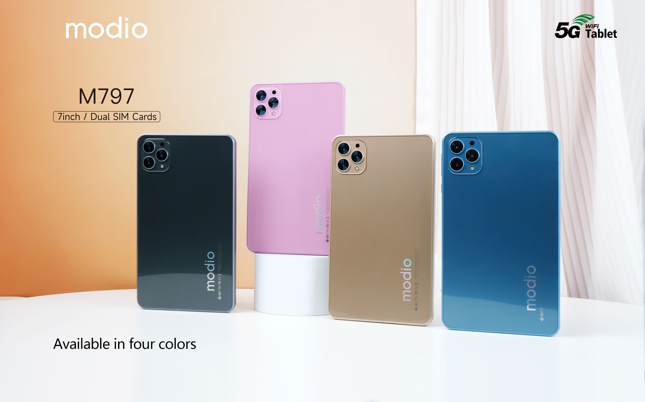 AMAZING OFFERS!! MODIO M797 5G KID'S TABLET: | 7-Inch HD IPS Display | 6GB RAM+256GB Storage | 3000mAh Battery | 5MP Rear & 2MP Selfie Camera | Android 13 | Dual SIM+WiFi | Bluetooth | - Tablets