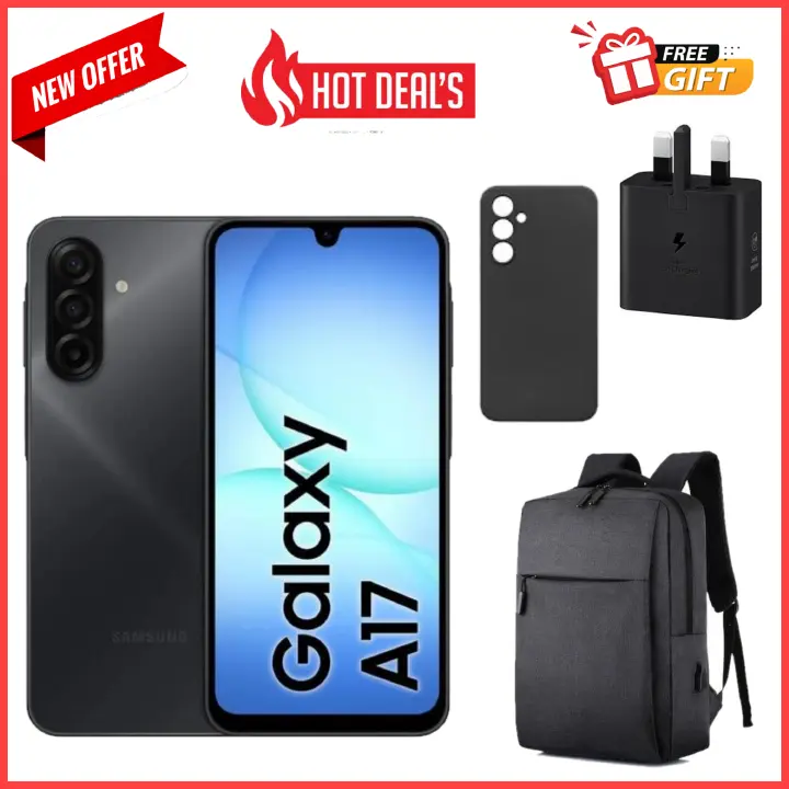 HOT DEALS!!!Samsung Galaxy A17 128GB+4GB 6.7" Super AMOLED Display Mediatek Helio G99 50MP Triple Camera Android 15 IP54 Waterproof 5000mAh 25W Type-C Charge AI Smart Phones phone+FREEBIES