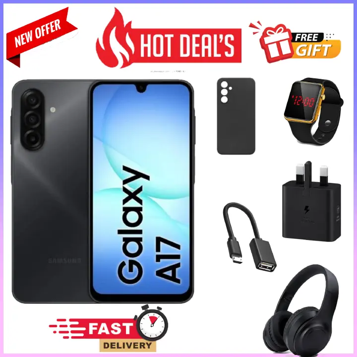 HOT DEALS!! Samsung Galaxy A17 256GB/128GB+4GB/6GB/8GB 6.7" Super AMOLED Display 50MP Triple Camera Android 15 IP54 Waterproof 5000mAh Samsung A17, A17 Samsung Smart Phones phone+FREE GIFTS