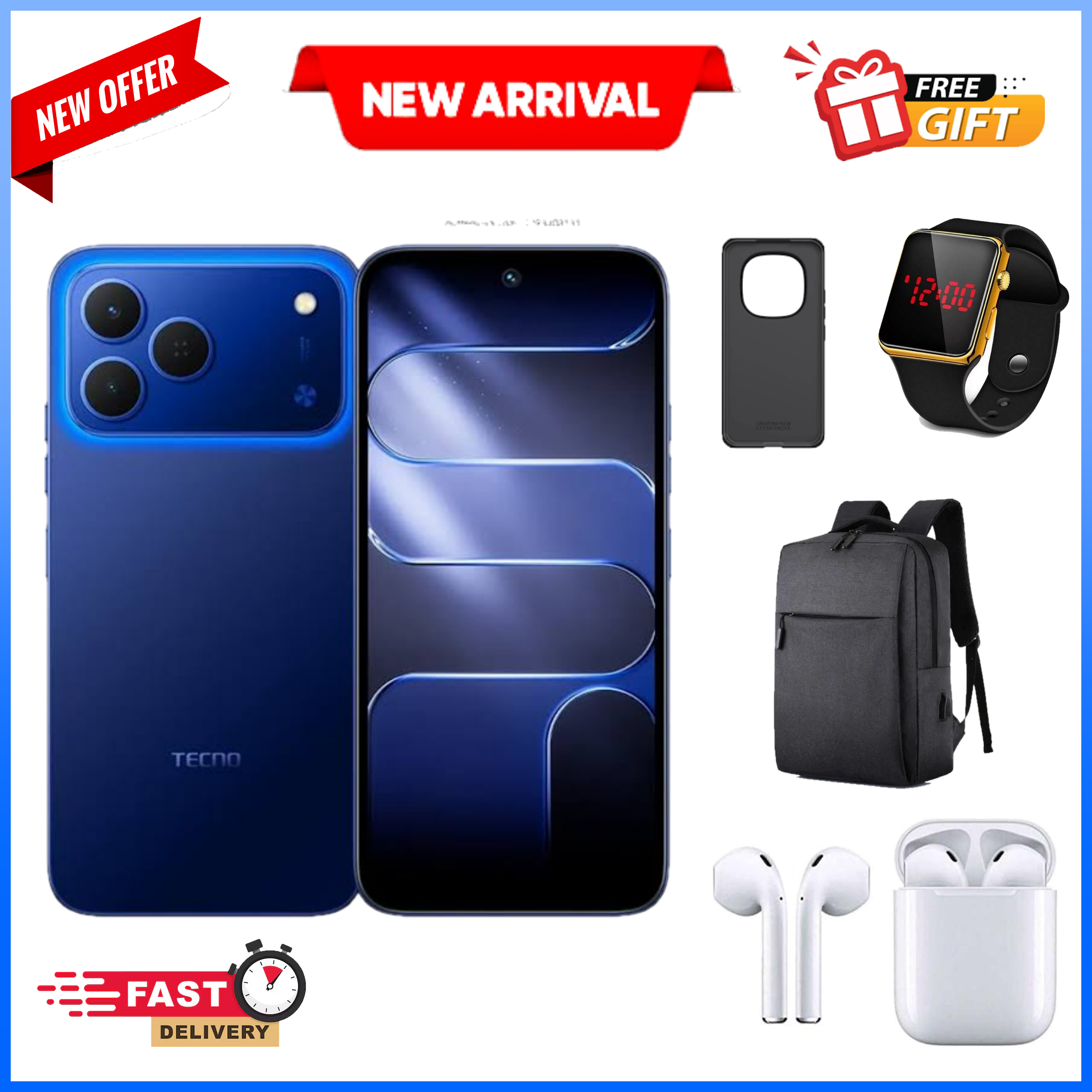 LIMITED OFFER!! Tecno Spark 50:| 6.78" IPS LCD | 4GB RAM+128GB ROM | 6500mAh Battery | 50MP Rear & 8MP Selfie Camera | Android 16 | Dual SIM | Type-C, 45W | Side-Fingerprint +FREE GIFTS