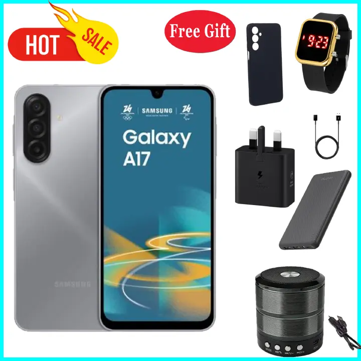 HOT DEALS!!!Samsung Galaxy A17 128GB+4GB 6.7" Super AMOLED Display Mediatek Helio G99 50MP Triple Camera Android 15 IP54 Waterproof 5000mAh 25W Type-C Charge AI Smart Phones phone+FREEBIES
