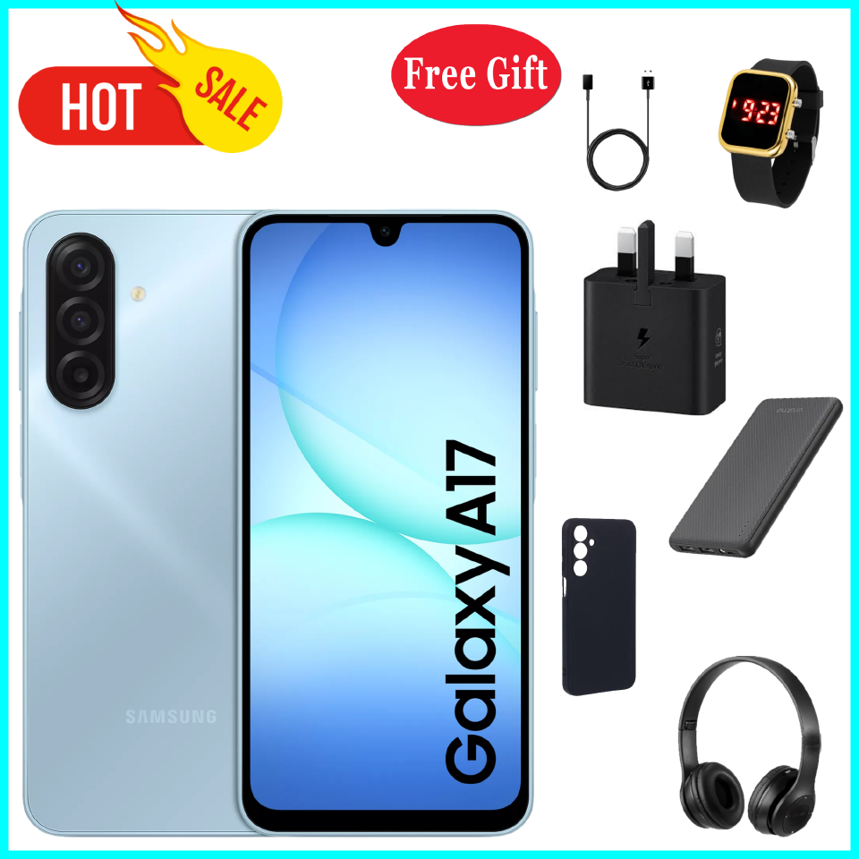 HOT DEALS!!!Samsung Galaxy A17 128GB+4GB 6.7" Super AMOLED Display Mediatek Helio G99 50MP Triple Camera Android 15 IP54 Waterproof 5000mAh 25W Type-C Charge AI Smart Phones phone+FREEBIES