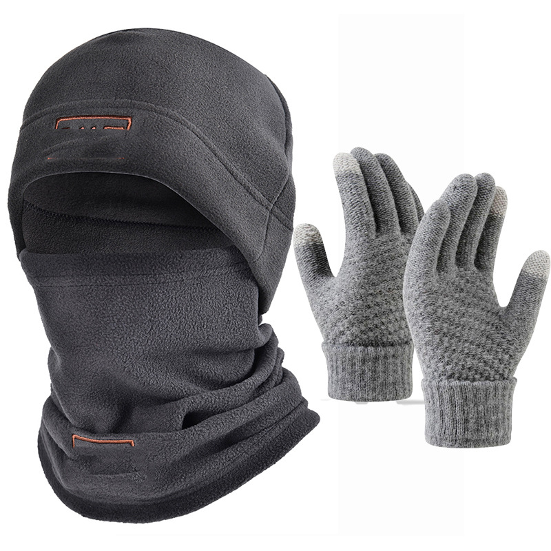 Windproof Hat Scarf Gloves Set Warmer Sport Cycling Hat-Outdoor Fleece Lined Neck Warmer Cycling Face Mask Thick Fleece Polar Fleece Neck Gaiter,Windproof Ski Hat Multi-purpose-Full Head Balaclava
