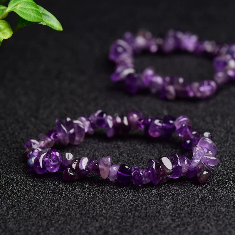 Natural Gemstone Bracelets Chakra Crystal Irregular Chips Beads Stretch Bracelet-crystal chip bracelet,citrine/obsidian brings good luck and wealth accumulation,calms mood and repels negative energy.