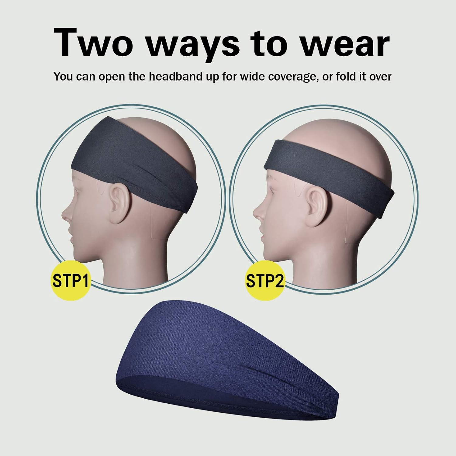 1/2/3PCS Sports Headbands for Men,Moisture Wicking Workout Headband, Sweatband Headbands for Running,Cycling,Football,Yoga,Hairband for Women and Men
