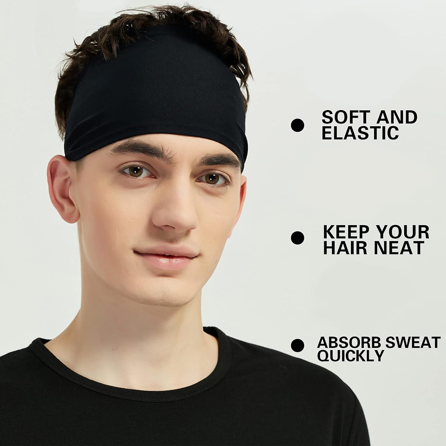 1/2/3PCS Sports Headbands for Men,Moisture Wicking Workout Headband, Sweatband Headbands for Running,Cycling,Football,Yoga,Hairband for Women and Men