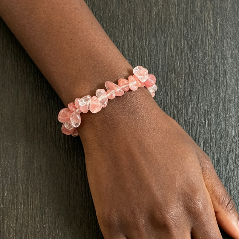 Bracelets for Men & Women-Natural Gemstone Raw Beads Stretch Bracelet,Irregular Chips Healing Crystal Jewelry. Anxiety Relief for Stress & Negative Energy Protection,harmonizes energy field