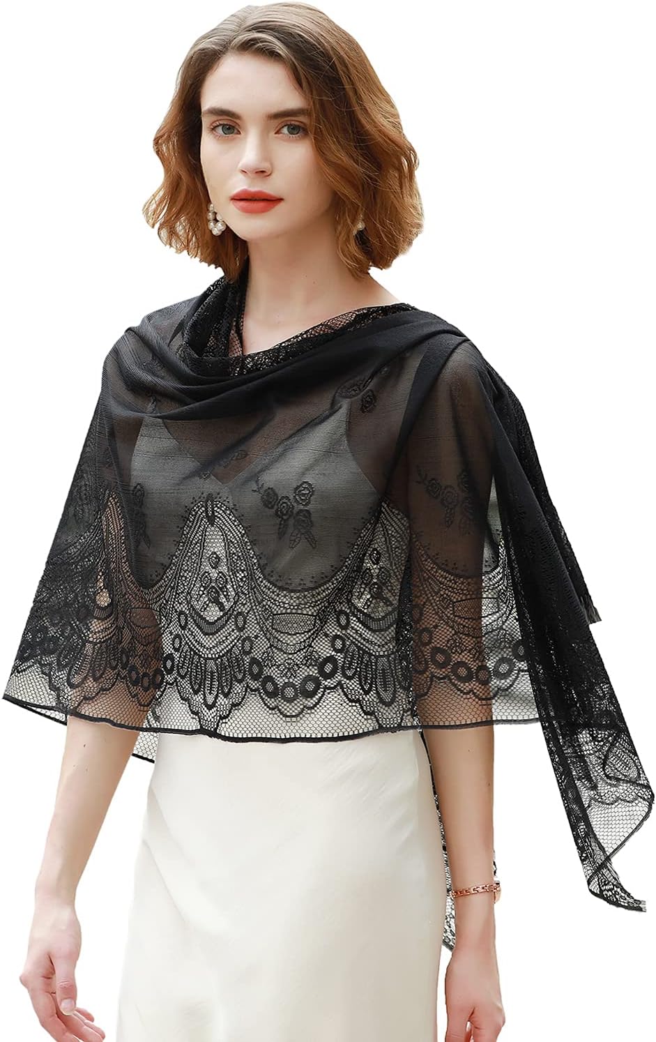Shawls and Wraps for Evening Dresses Scarfs for Women Pashmina Wedding Formal Shawl -New Summer Solid Color Lace Hollow Out Tassel Long Scarf, Women's Shawl & Headscarf