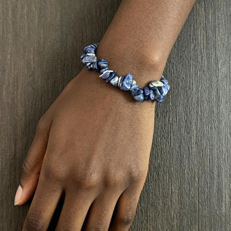 Bracelets for Men & Women-Natural Gemstone Raw Beads Stretch Bracelet,Irregular Chips Healing Crystal Jewelry. Anxiety Relief for Stress & Negative Energy Protection,harmonizes energy field
