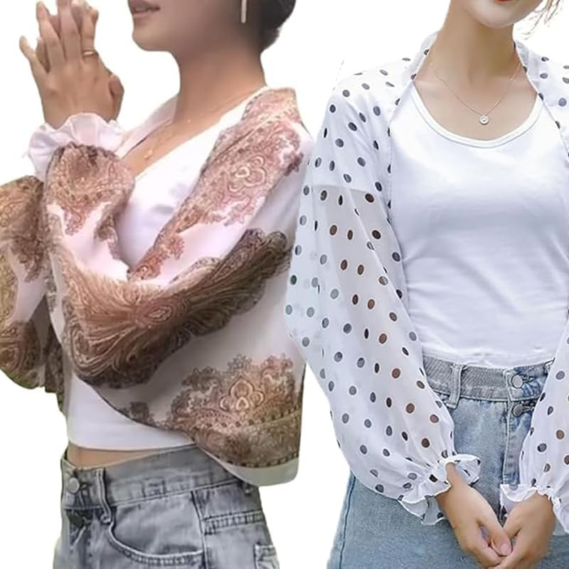 Women's Ice Silk Cooling Sunproof Shawl UV Blocking Lightweight Breathable Sleeve Cover Summer Arm UV Protection Shawl, Sleeve Shawl Lightweight Cuff Cover