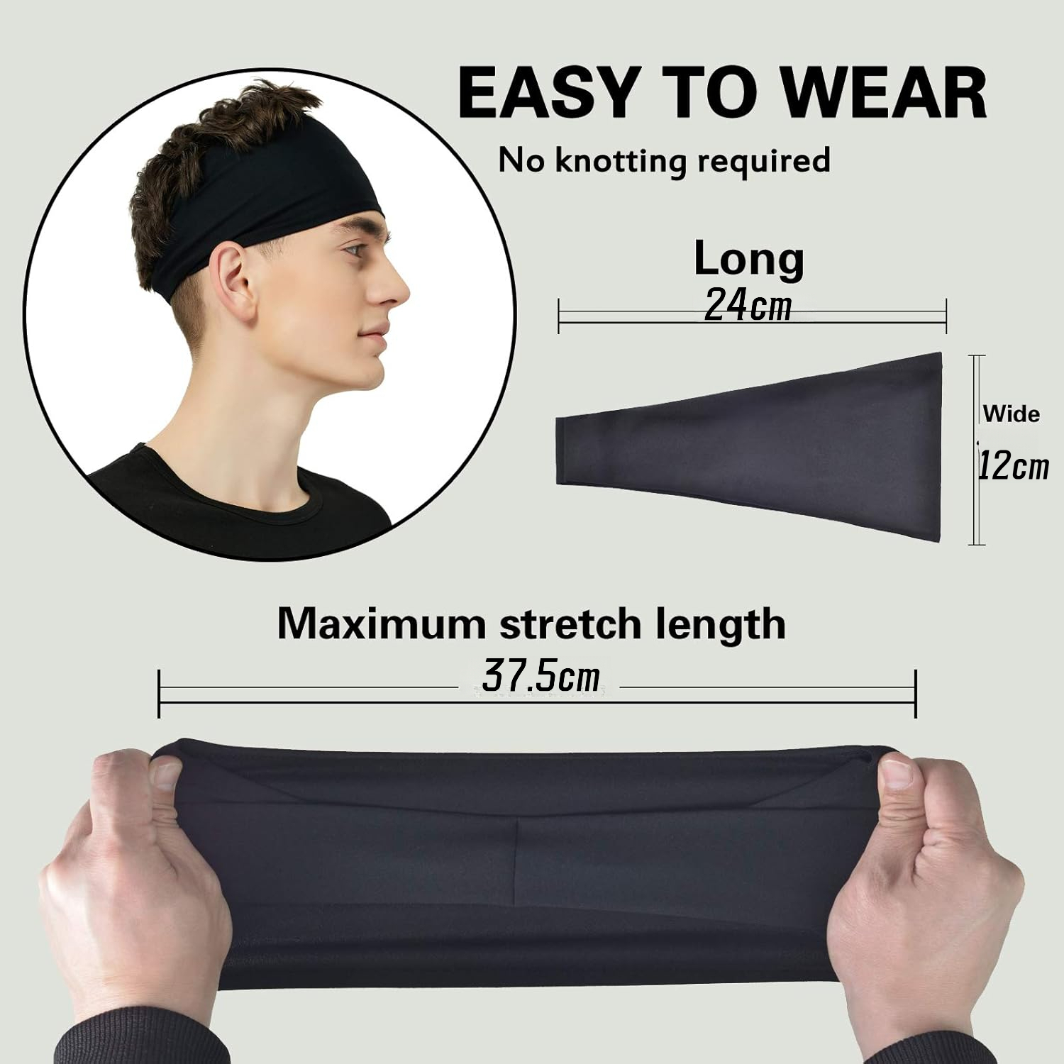 1/2/3PCS Sports Headbands for Men,Moisture Wicking Workout Headband, Sweatband Headbands for Running,Cycling,Football,Yoga,Hairband for Women and Men