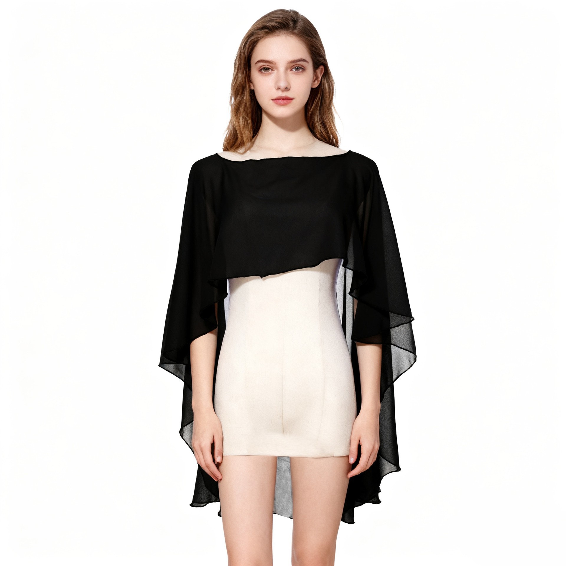 Sheer Shawls and Wraps for Evening Dresses Chiffon Capes for Women Soft Wedding Cover Up Women's Chiffon Shawl, Lightweight Pashmina Scarf, Summer Sheer Cover Up for Wedding,Party & Outdoor
