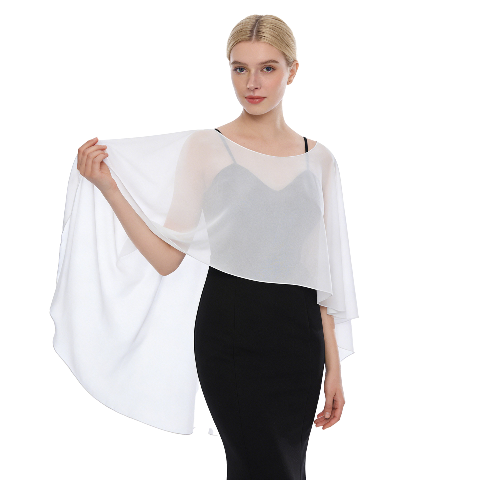 Sheer Shawls and Wraps for Evening Dresses Chiffon Capes for Women Soft Wedding Cover Up Women's Chiffon Shawl, Lightweight Pashmina Scarf, Summer Sheer Cover Up for Wedding,Party & Outdoor