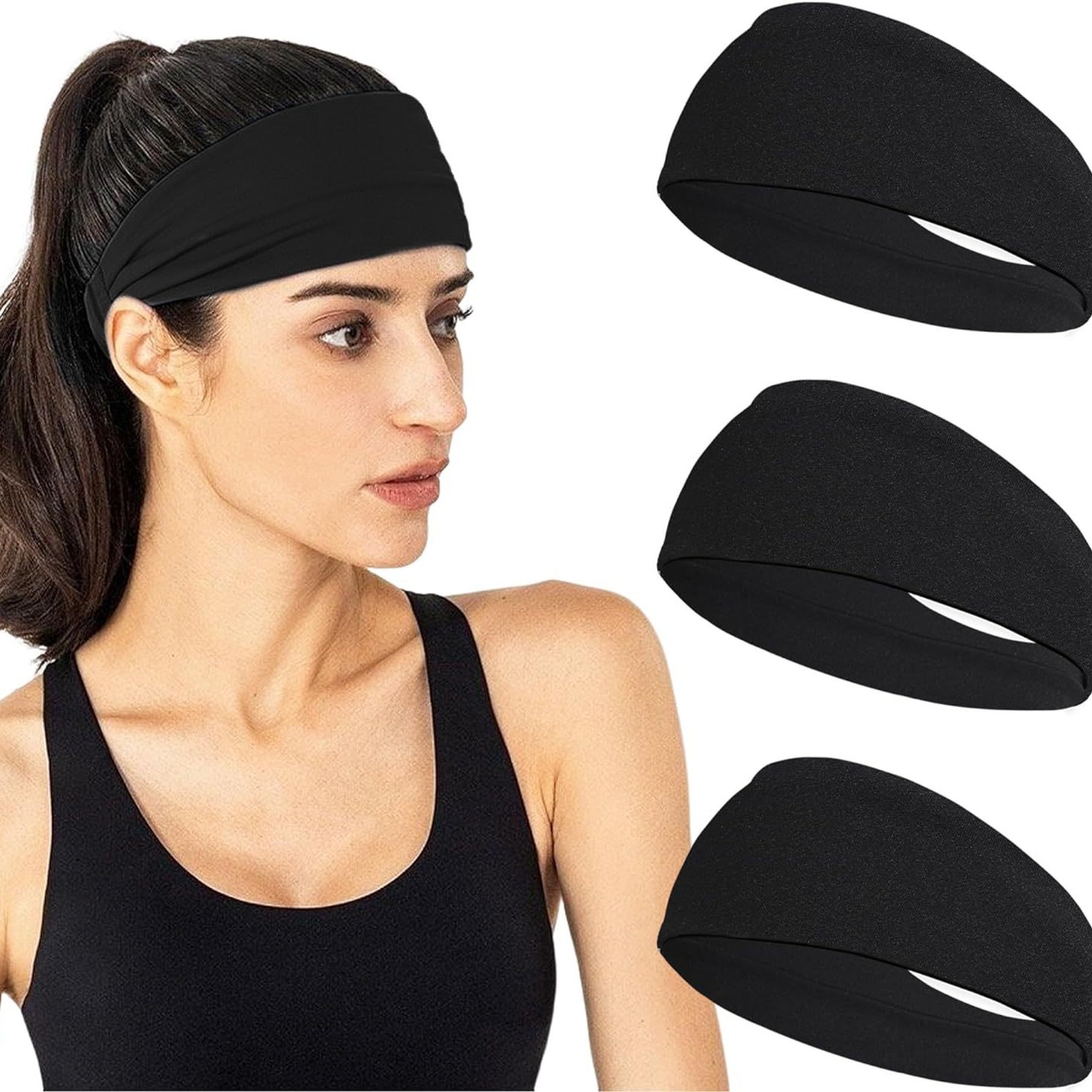 1/2/3PCS Sports Headbands for Men,Moisture Wicking Workout Headband, Sweatband Headbands for Running,Cycling,Football,Yoga,Hairband for Women and Men