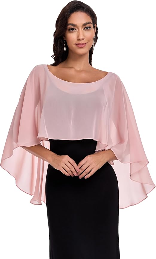 Sheer Shawls and Wraps for Evening Dresses Chiffon Capes for Women Soft Wedding Cover Up Women's Chiffon Shawl, Lightweight Pashmina Scarf, Summer Sheer Cover Up for Wedding,Party & Outdoor