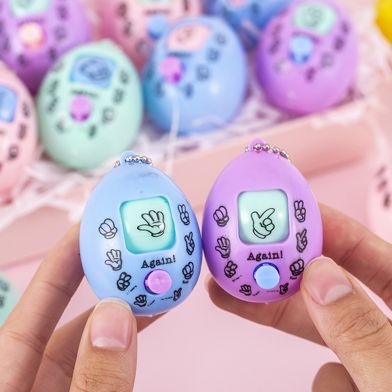 Random Rock Paper Scissors toy Game Accessories Props for Babies Kids Children Teens Adults party Finger Guessing Egg Keychain Face Changing Twist Egg Toy Creative Gift fidget toy Stress relief toy
