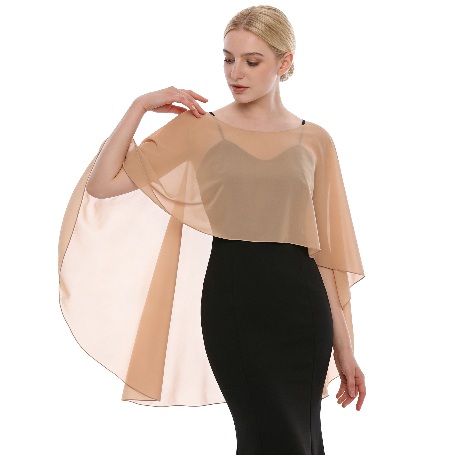 Sheer Shawls and Wraps for Evening Dresses Chiffon Capes for Women Soft Wedding Cover Up Women's Chiffon Shawl, Lightweight Pashmina Scarf, Summer Sheer Cover Up for Wedding,Party & Outdoor