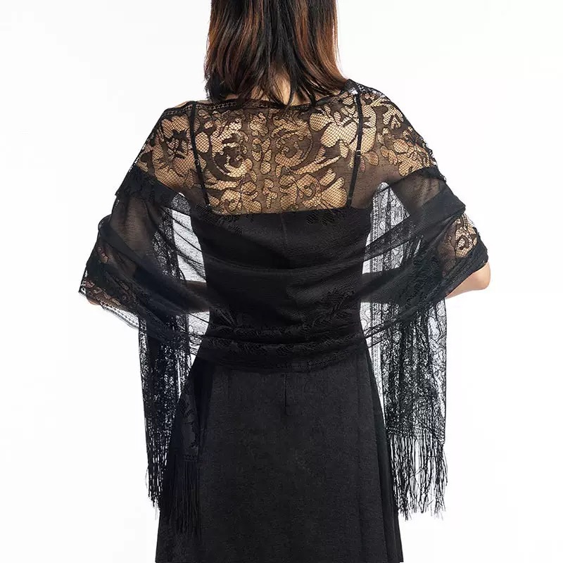Shawls and Wraps for Evening Dresses Scarfs for Women Pashmina Wedding Formal Shawl -New Summer Solid Color Lace Hollow Out Tassel Long Scarf, Women's Shawl & Headscarf