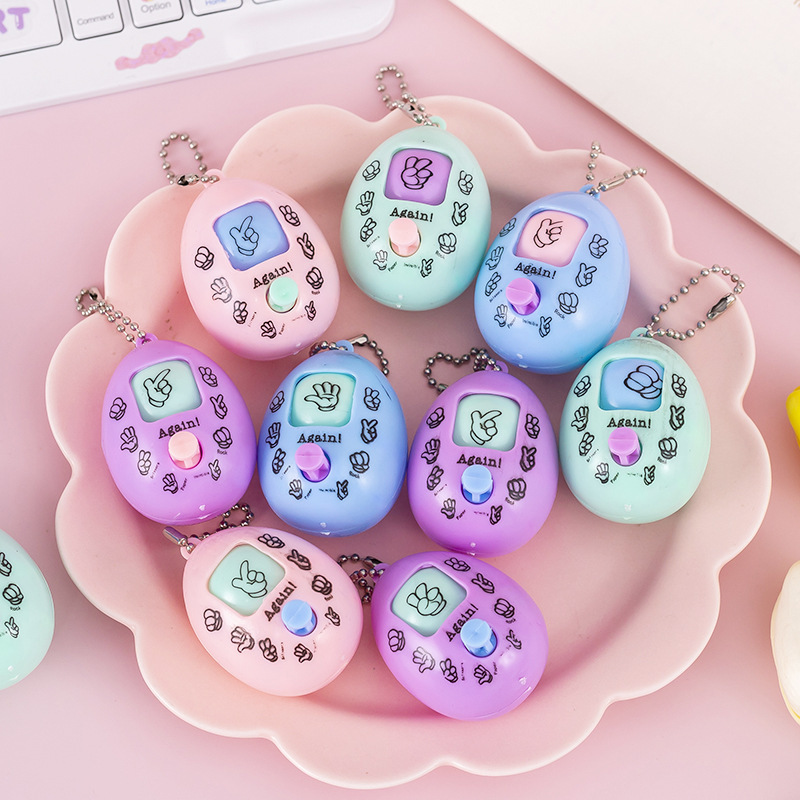 Random Rock Paper Scissors toy Game Accessories Props for Babies Kids Children Teens Adults party Finger Guessing Egg Keychain Face Changing Twist Egg Toy Creative Gift fidget toy Stress relief toy