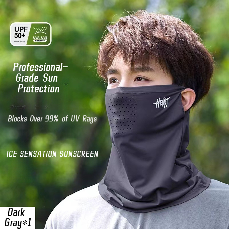 Unisex Ice Silk UV Protection Face Cover with Extended Neck Gaiter, Breathable Full Face Sun Mask for Cycling, Fishing & Outdoor Activities Under Strong Sunlight