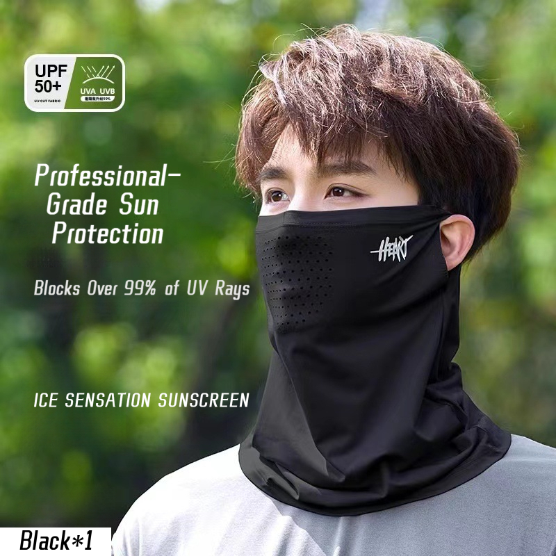 Unisex Ice Silk UV Protection Face Cover with Extended Neck Gaiter, Breathable Full Face Sun Mask for Cycling, Fishing & Outdoor Activities Under Strong Sunlight