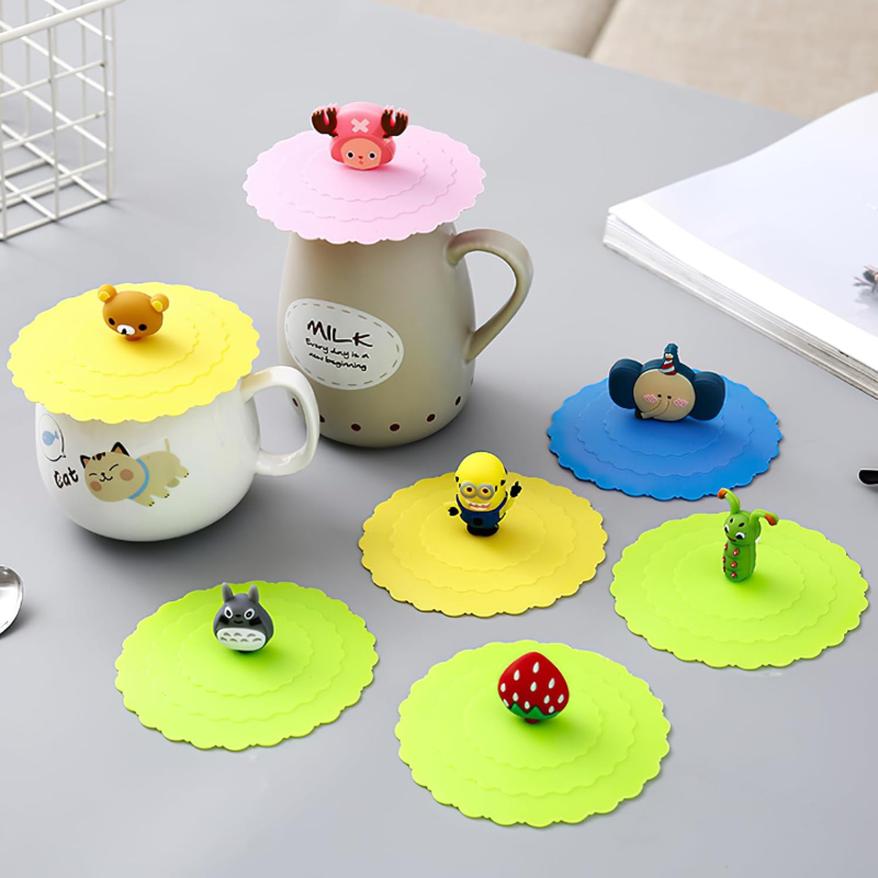1/2/6pcs Silicone Cup Lids Mug Cover Colorful Anti-dust Coffee Cup Mug Covers,Cute TPE Cup Lids-Universal Dustproof & Leakproof Mug Covers,Reusable Coffee Tea Cup Tops for Ceramic Glass Mugs