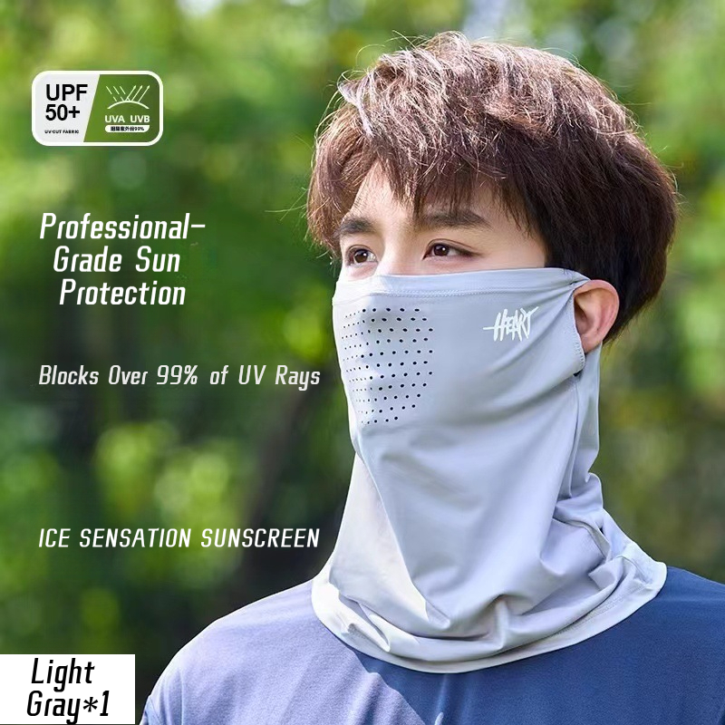 Unisex Ice Silk UV Protection Face Cover with Extended Neck Gaiter, Breathable Full Face Sun Mask for Cycling, Fishing & Outdoor Activities Under Strong Sunlight
