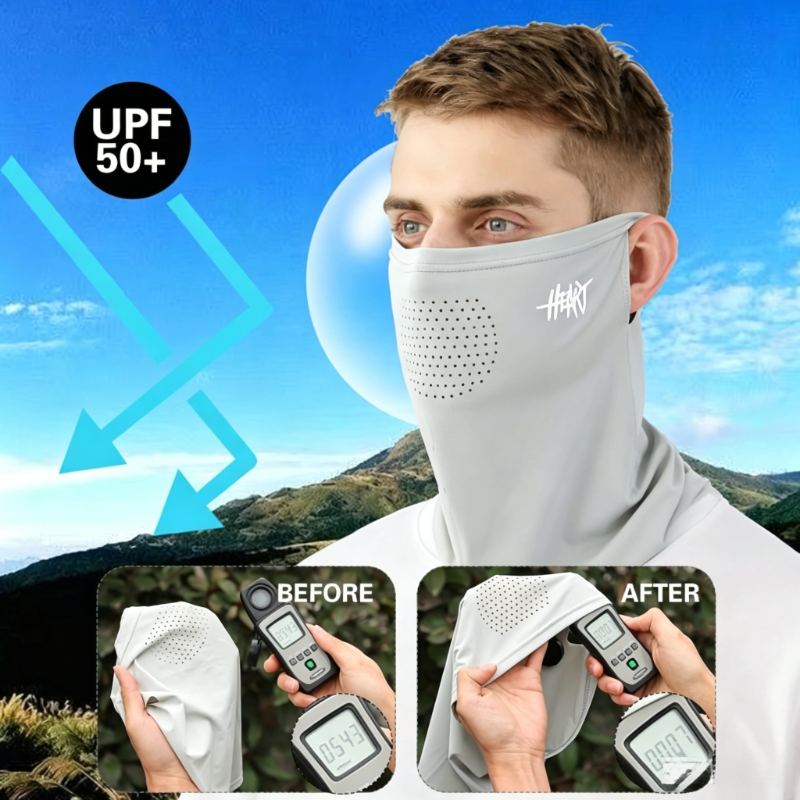 Unisex Ice Silk UV Protection Face Cover with Extended Neck Gaiter, Breathable Full Face Sun Mask for Cycling, Fishing & Outdoor Activities Under Strong Sunlight
