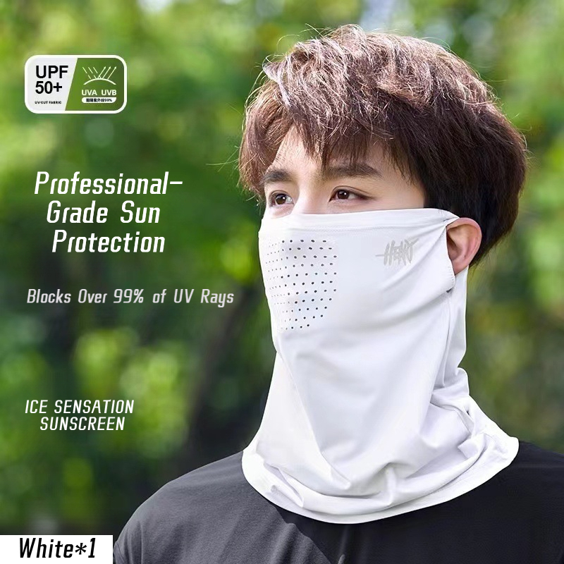 Unisex Ice Silk UV Protection Face Cover with Extended Neck Gaiter, Breathable Full Face Sun Mask for Cycling, Fishing & Outdoor Activities Under Strong Sunlight