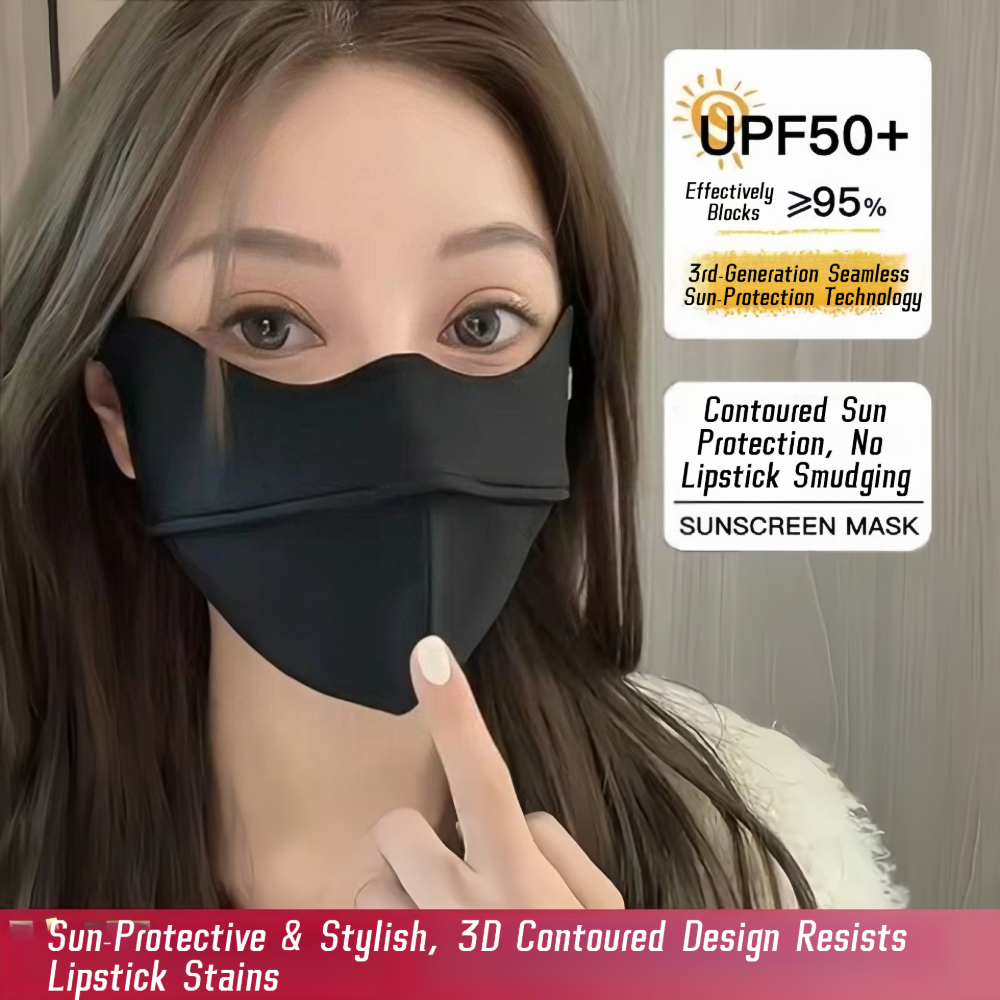 3D Fishbone UV Protection Mask, Ice Silk Breathable Stereo Face Mask with Flexible Bone, Sun Shade for Women-Breathable & Cooling, Reusable for Outdoor Activities
