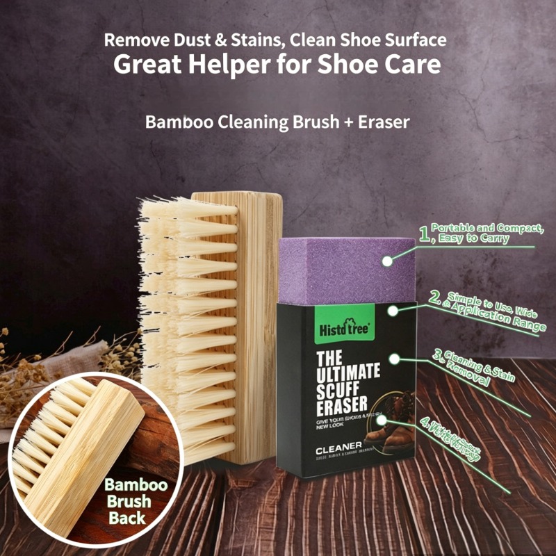 Shoe Cleaner Kit 2 Pcs Suede Brush Eraser 3-in-1 Copper Wire Shoe Brush Soft Rubber Bristles Suede brush Sneaker Stain Remover,White Shoe Cleaner,Cleaning Supply for Nubuck Suede Shoes Snow Boots