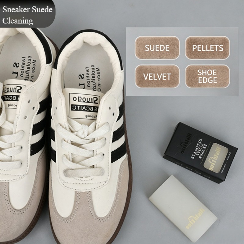 Shoe Care Cleaning Eraser, Portable Sneaker Eraser Wash Free Shoe Stain Cleaner, Rubber Block Shoe Brush Stain Remover Eraser for Clean Sneakers, Leather Shoes, Sports Shoes, Casual Shoes, Boots