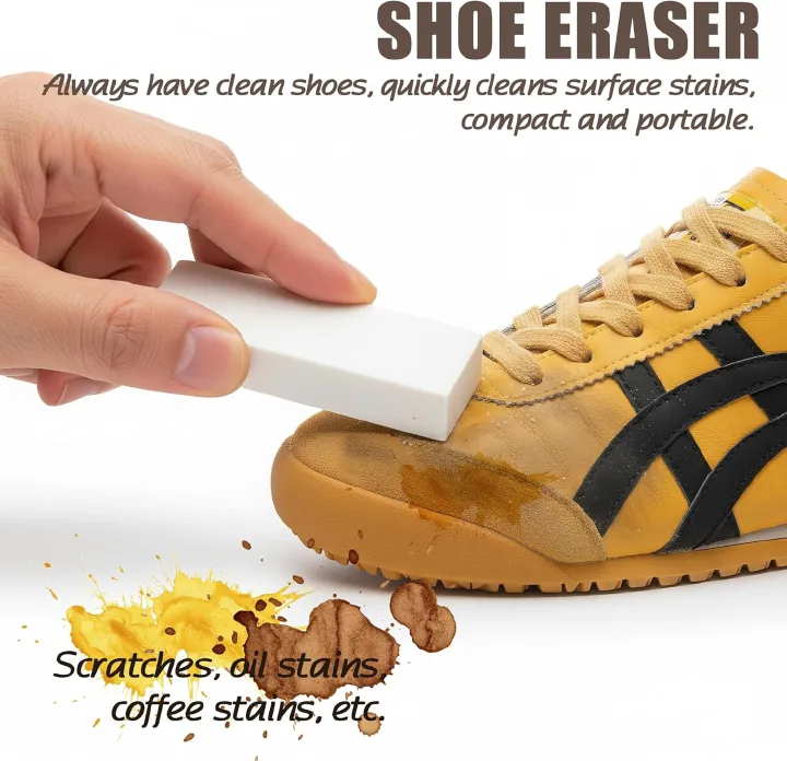 Shoe Care Cleaning Eraser, Portable Sneaker Eraser Wash Free Shoe Stain Cleaner, Rubber Block Shoe Brush Stain Remover Eraser for Clean Sneakers, Leather Shoes, Sports Shoes, Casual Shoes, Boots
