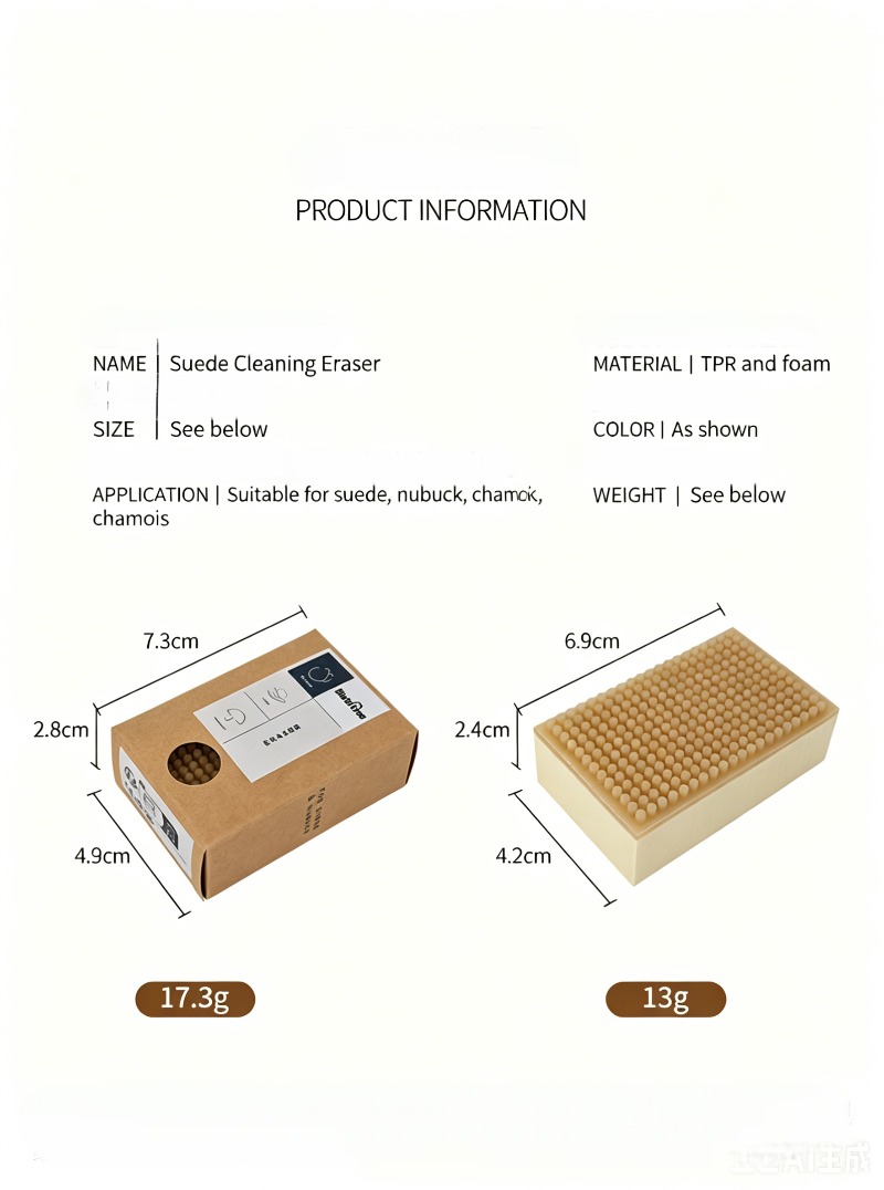 Shoe Care Cleaning Eraser, Portable Sneaker Eraser Wash Free Shoe Stain Cleaner, Rubber Block Shoe Brush Stain Remover Eraser for Clean Sneakers, Leather Shoes, Sports Shoes, Casual Shoes, Boots