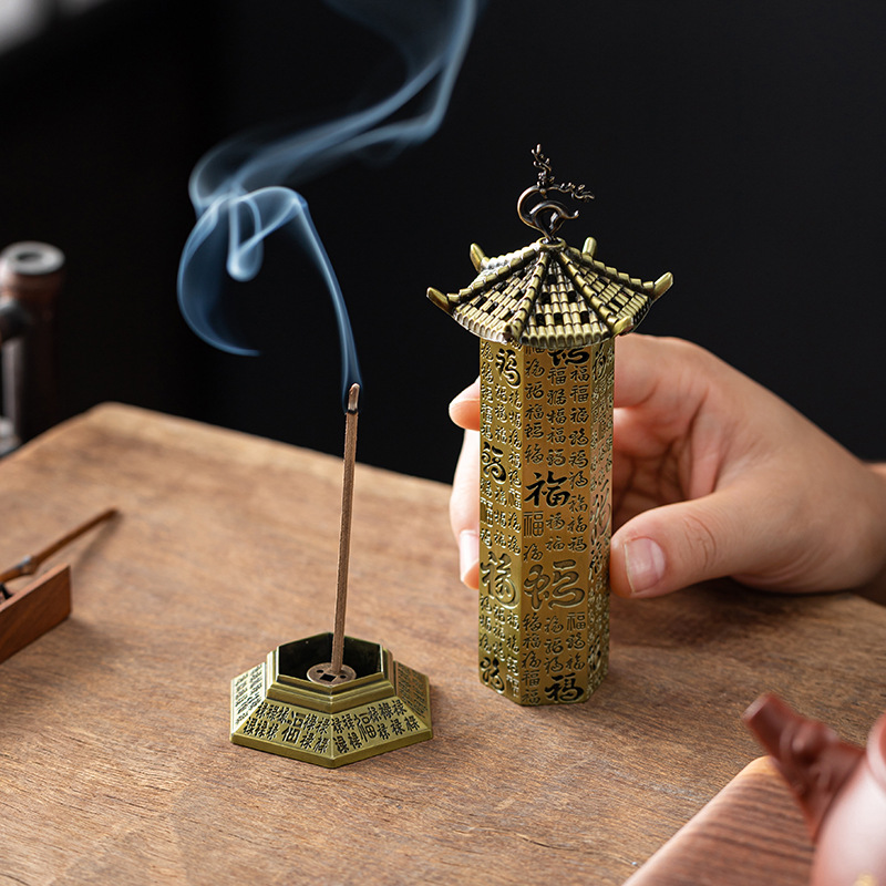 Incense Burner,Gourd Incense Holder for Stick,Incense Burner Accessory Multi-Functional Incense Tray,Lotus Stick Incense Holder Coil Incense Rack, Alloy Incense Stand
