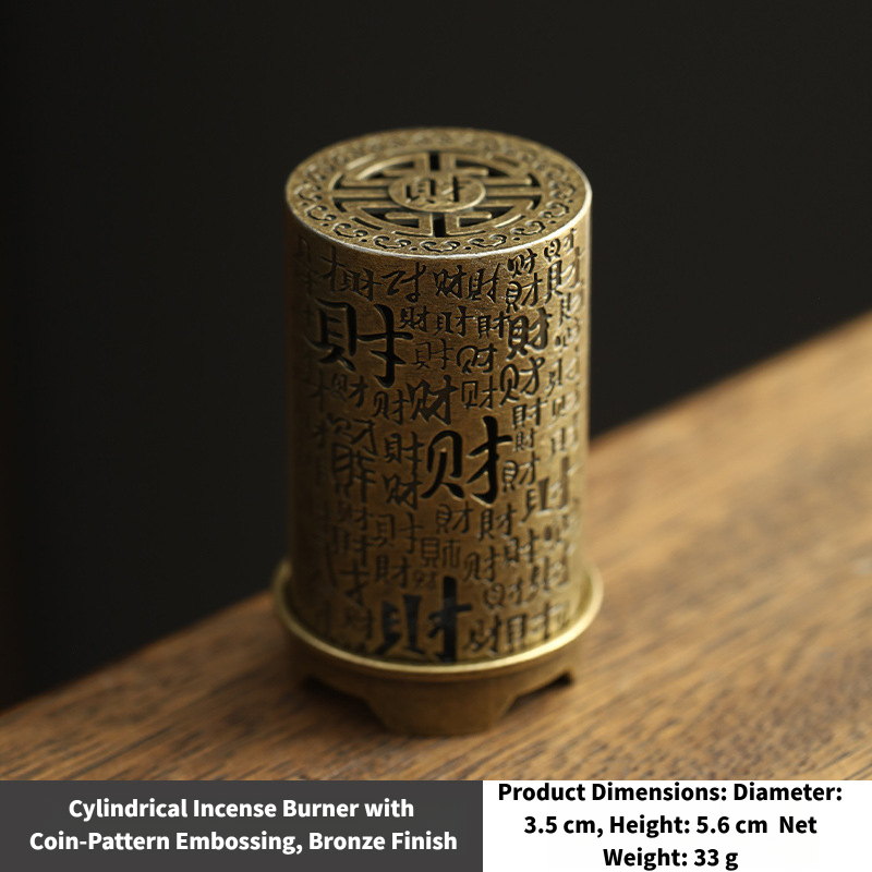 New‑Chinese Style17types Copper Alloy Incense Burner, Square Auspicious Cloud Aromatherapy Incense Burner, Creative Home Ornament for Sandalwood Incense with Removable Ash Catchers