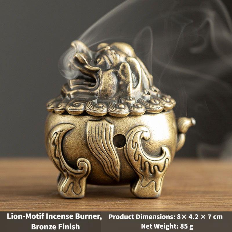 New‑Chinese Style17types Copper Alloy Incense Burner, Square Auspicious Cloud Aromatherapy Incense Burner, Creative Home Ornament for Sandalwood Incense with Removable Ash Catchers