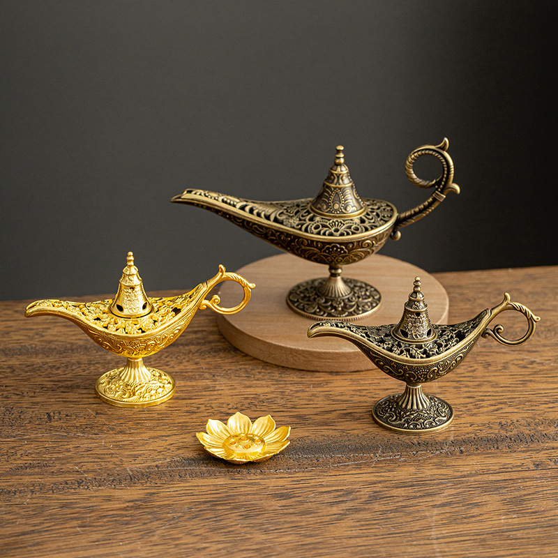 17 Types Nepalese-Style Bronze Incense Burner Stand with Geometric Patterns, All-Holiday Compatible Metal Holder for Meditation, Room Decor and Aromatherapy,Cultural Home Accessory (Mountain Peak)